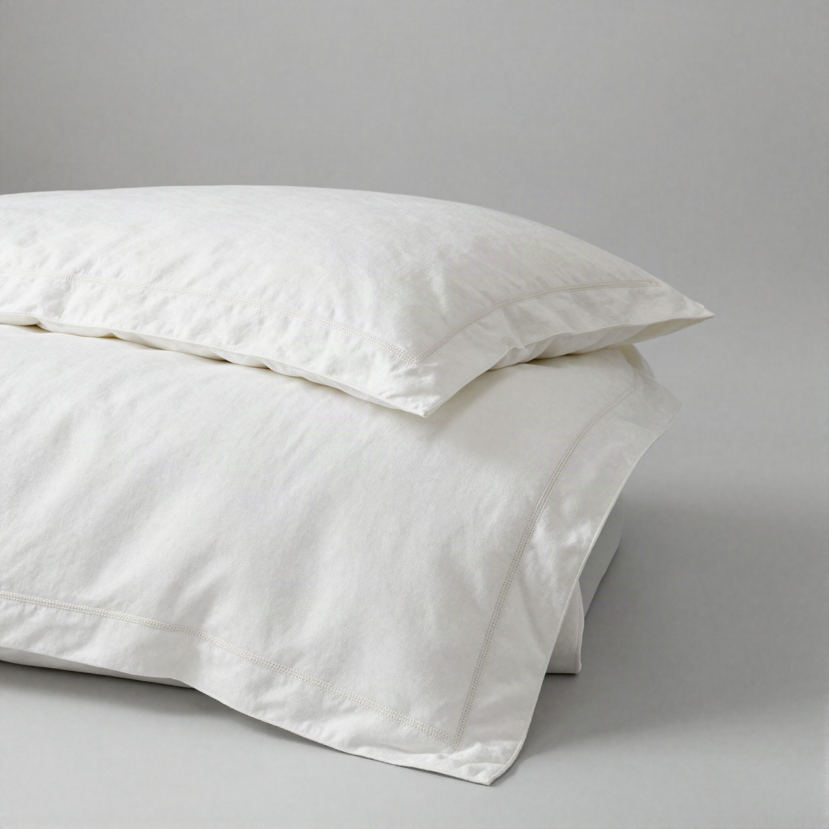 Embroidered Linen Duvet Cover