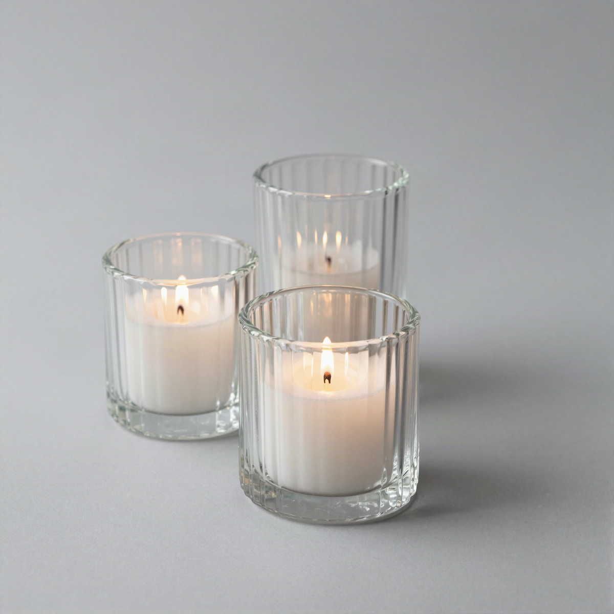Ribbed Glass Tealight Holders
