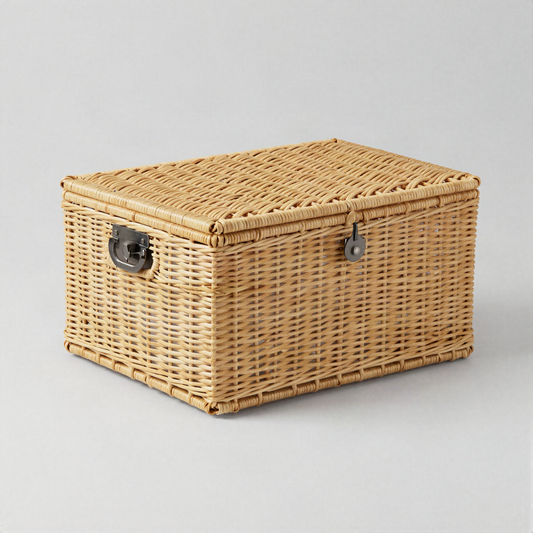 Lidded Rattan Box